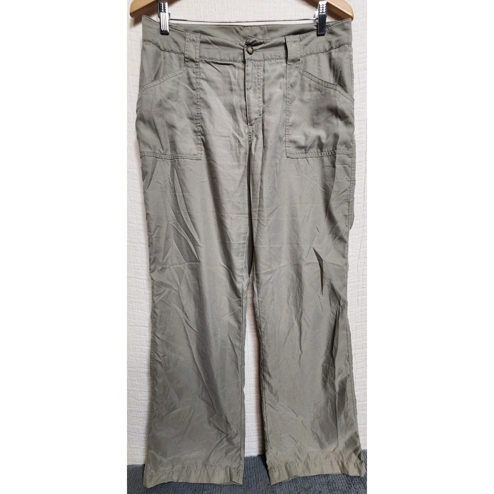 The North Face Hiking Pants Womens Sz 10 Nylon Flash Dry Beige Trail Outdoor EUC